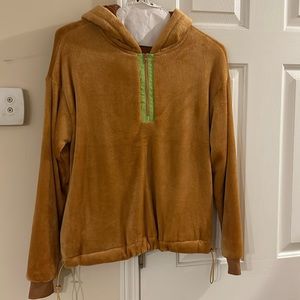 NWOT NEVER WORN! Anthropologie hooded fleece with quarter zip!